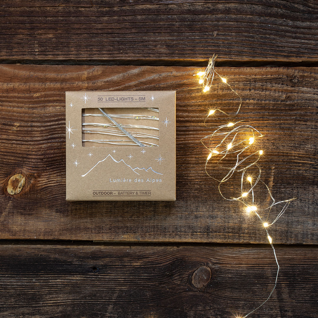 LED Lichterkette Batterie 50 LED mit Timer